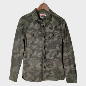 All-Son  Camo Shacket Twill Shirt Jacket Camouflage Shacket Roll Tab Sleeve Sz M